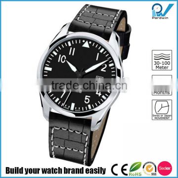 10 ATM water-resistant stainless steel case watch japan automatic movement Sapphire glass with double genuine leather