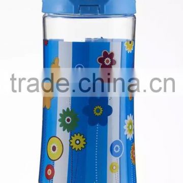 2016 Hot Sale plastic water bottle with flip top cover/ Kids Back to School Water Bottle/school joyshaker water bottle