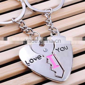 I LOVE YOU lovers keychain pendant key ring who sent the gift key chain ring For lovers