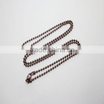 Popular 75cm chocolate color 316 stainless steel ball chain for floating lockets