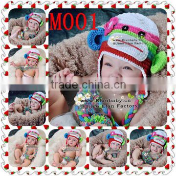 top-rated tuque hand knit winter earflap infant toddler animal monkey caps crochet baby hat acrylic beanie minions