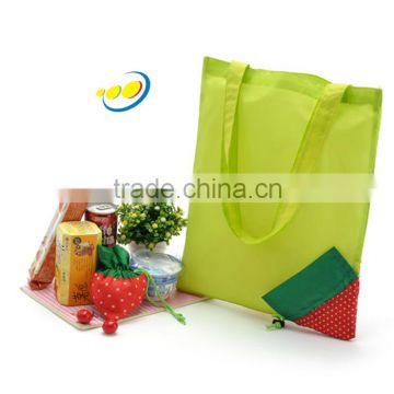 Reusable nylon foldable shopping strawberry bag polyester tote bag