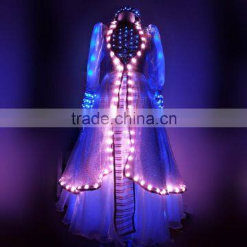 dmx girls party dresses, LED girl party wear western dress