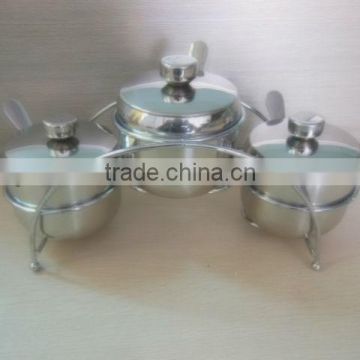 Stainless steel S/S Sugar Bowl/salt bowl/ with spoon
