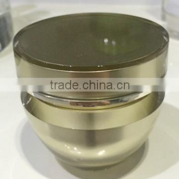 New design gold conical cosmetic jar with acrylic