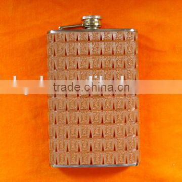 2015 new design insulated leather hip flask