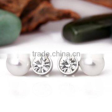 Wholesale silver round pearl earring designs
