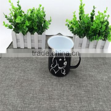 Wholesale customized coffee cups logo printing camping enamel mug steel enamel cup