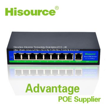 Hot sale 8 port poe switch Hub 48v for IP Camera/IP Phone/Wireless AP
