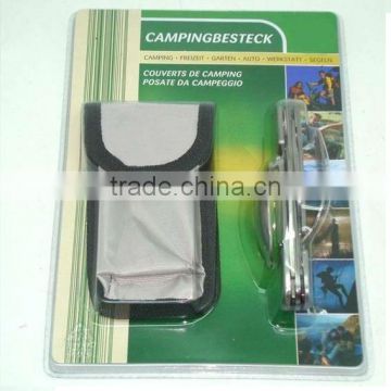 Camping cutlery AG111028, multi-fuction cutlery for camp, folding camping cutlery