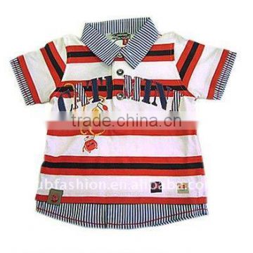 wide stripe with applique polo boys' T-shirts