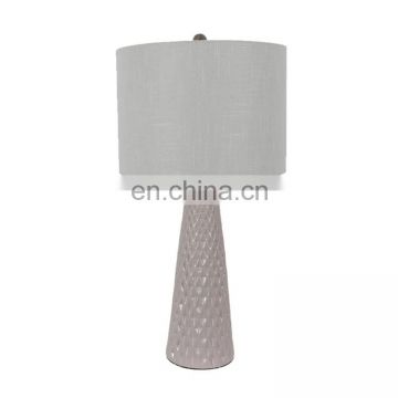Light gray custom ceramic base cheap hotel table decoration light bedside ceramic lamps for office home decor