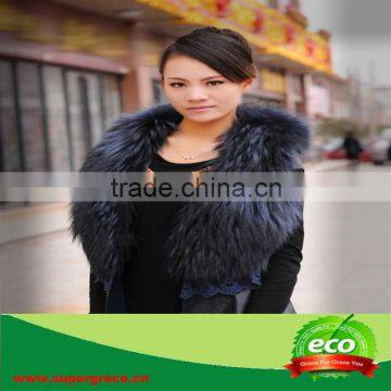 Beauty Warm Women Natural Silver Fox Coat