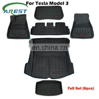 Car full set Floor mats For Tesla Model 3 TPE trunk pad front rear storage Waterproof protective model3 accessories