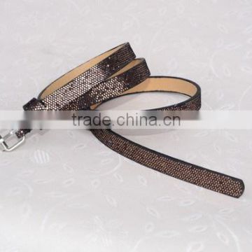 Fashion Lady glitter pu leather belt