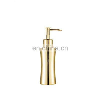 Home Bathroom Dispenser Liquid Soap Slim Shape Gold Chrome Plated Hand Soap Dispenser  Stainless Steel Soap Dispenser