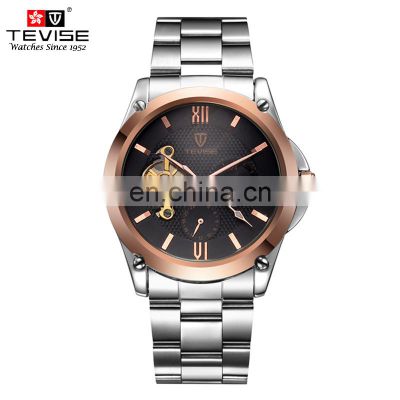 TEVISE 8502 OEM Accept Watch Automatic Mechanical Small Dial Watch For Men Stainless Steel  Strap Watch