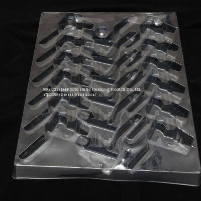 vacuum forming plastic blister trays for bicycle parts transparent packaging