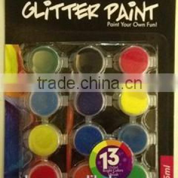 12ct Glitter Paint A0141,non toxic conforms to EN71