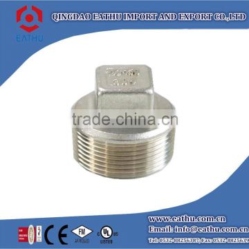 Stainless Steel Threaded Pipe Fittings Square Plug