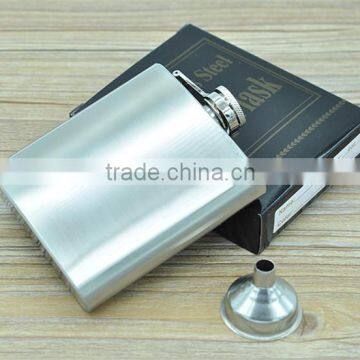 6oz Stainless Steel Liquor wine Flask with Hinged Screw-On Cap DHL Freeshipping