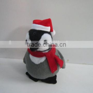 walking and flapping penguin with Christmas hat