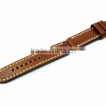 Customized Hand Stitched 24mm Oil Leather Watch Straps
