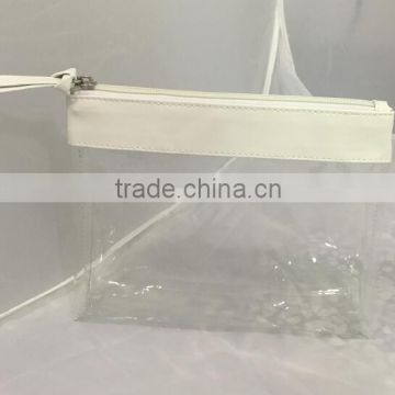 Transparent clear PVC zip cosmetic bag