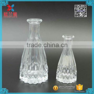 cone vase shape embossed decorative glass bottle reed diffuser wholesale