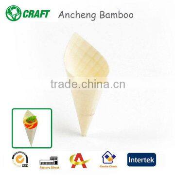 natural disposable wooden cone