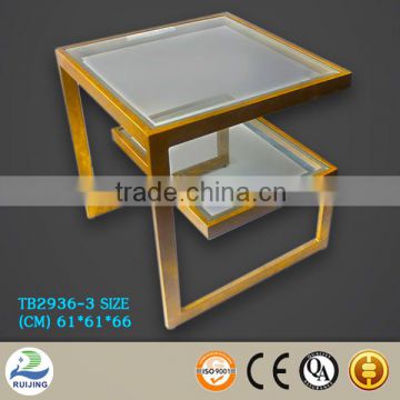 Tempered Glass Coffee Table Golden Frame