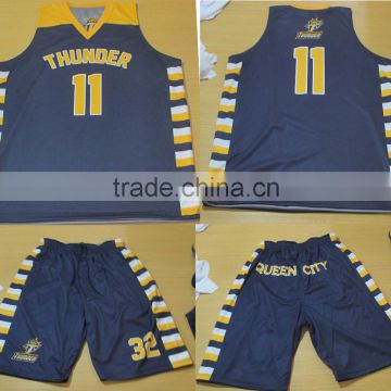 2015 100% Polyester Sublimation Basketball Uniform Breathable Jersey and shorts