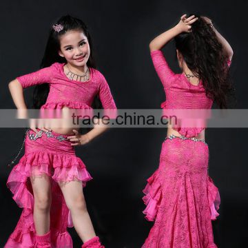 Wuchieal Lace and Matt Yarn Belly Dance Outfits for kids