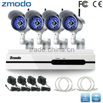 Zmodo 4CH NVR Outdoor Wireless Wifi Real-time IP Camera Monitoring System