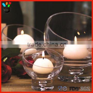 Cute Tableware Centerpieces Bubble Stem 3 Size Available Bowl Shaped Glass Dessert / Candle Holder