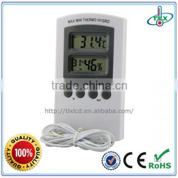Digital C / F Thermometer Hygrometer LCD Indoor Outdoor Temperature