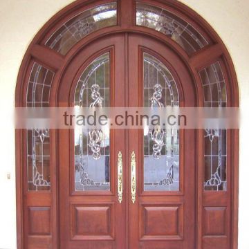 luxury double entry door with sidelites and top transoms wood door