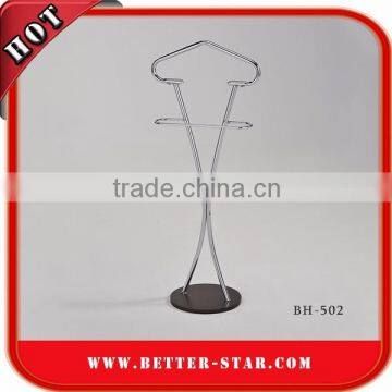 Taiwan manufacturer home or hotel valet folding stand coat and pants hanger stand wooden valet stand