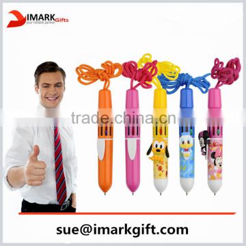 Multicolor Plastic Ballpoint Pen with Cartoon Printing Lovely Cartoon Ball Pen