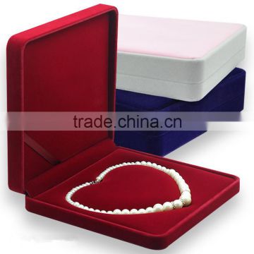 High end flocking pearl neacklace box jewelry case