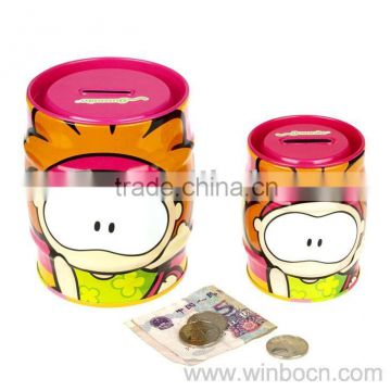 Cartoon children gift tin coin bank money bank