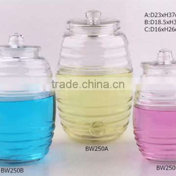 big clear glass jar with glass lid