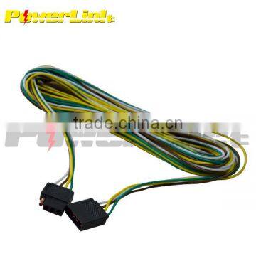 H60026 Trailer 20 Wiring Harness 4 Pole Conductor Wire with 4-Flat Plug 18ga Boat RV