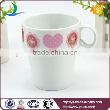 Wholesale ceramic tea mug with heart decal