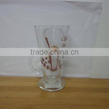 glass mug coffee with decal