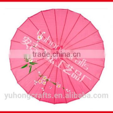 Chinese style silk parasol with flower painting