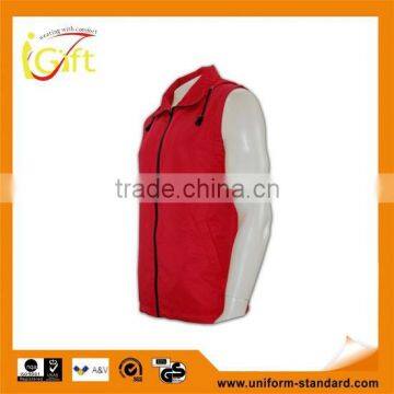 China manufactory high quality custom made sublimation plain nylon hooded vest