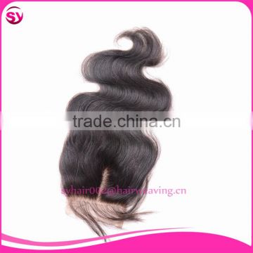In stock wholesale 100 human hair clip in bangs lace closure
