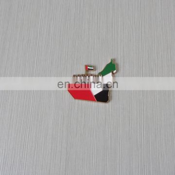 custom UAE map shape and seven sheikh national flag color design metal lapel pin
