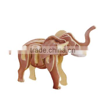 3D DIY educational wooden puzzle toy Elephant for kids